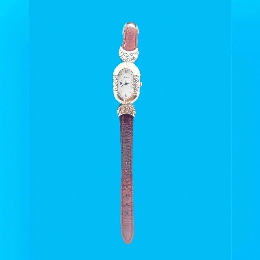 Brighton Bridgeport Woman's Quartz Watch Right Handed Leather Band New Battery.